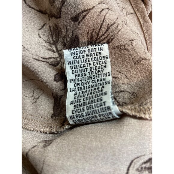 C by One Womens Mini Skirt Beige Brown Medium Ruffled Tiered Floral Y2K Boho - Picture 5 of 11